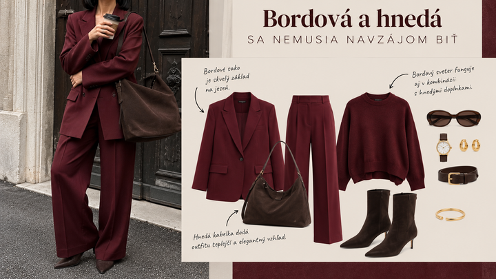 Bordová a hnedá - vizualizácia